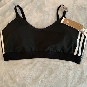 Adidas Black Sports Bra with White Stripes NWT 2X